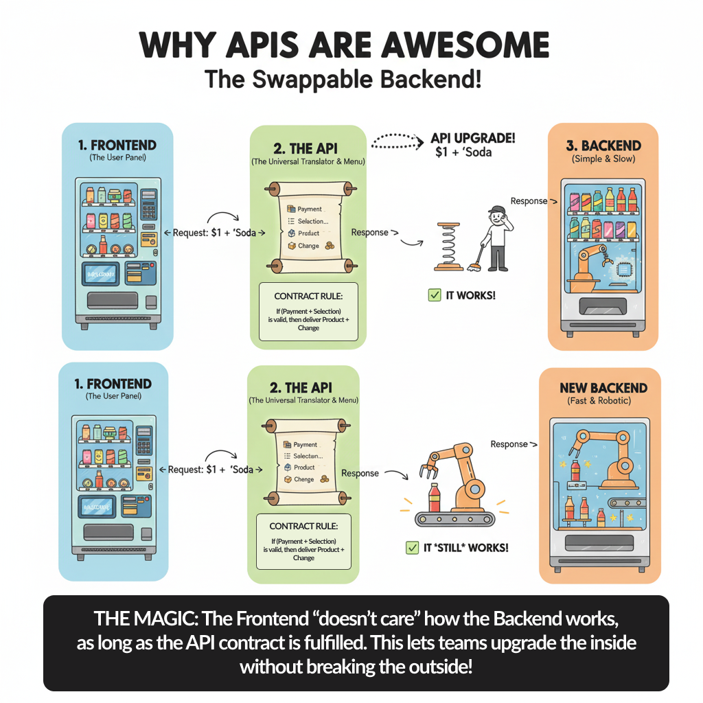 Why APIs Are Awesome: The Swappable Backend - How APIs enable backend changes without breaking the frontend