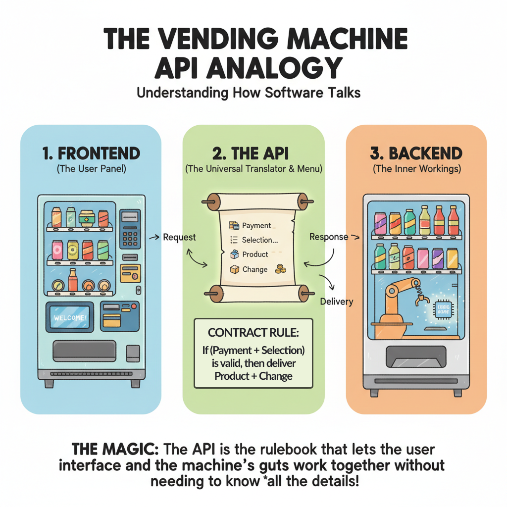 The Vending Machine API Analogy - Understanding how software components communicate through APIs